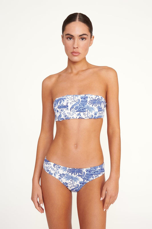 STAUD Swimwear Mala Bikini Top Blue Toile