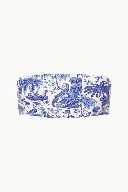 STAUD Swimwear Mala Bikini Top Blue Toile