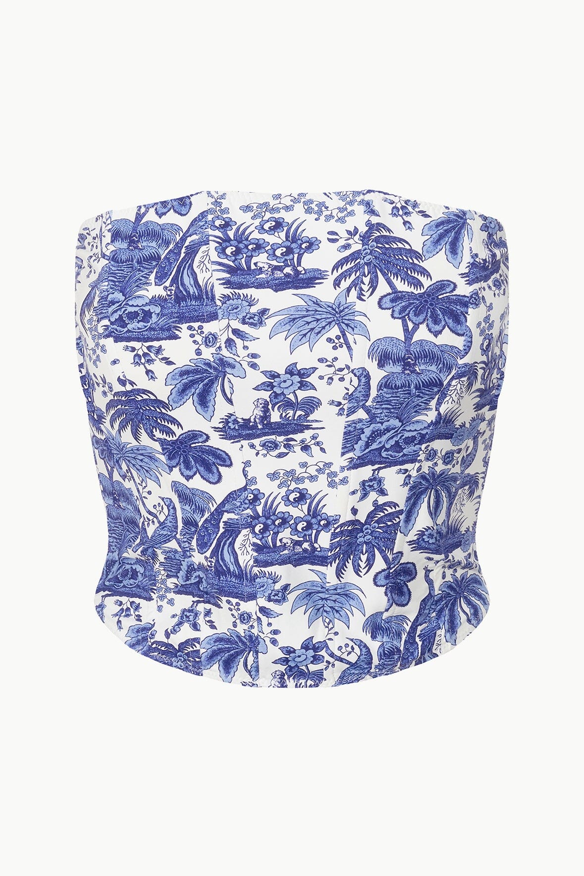 STAUD Swimwear Francesca Bikini Top Blue Toile