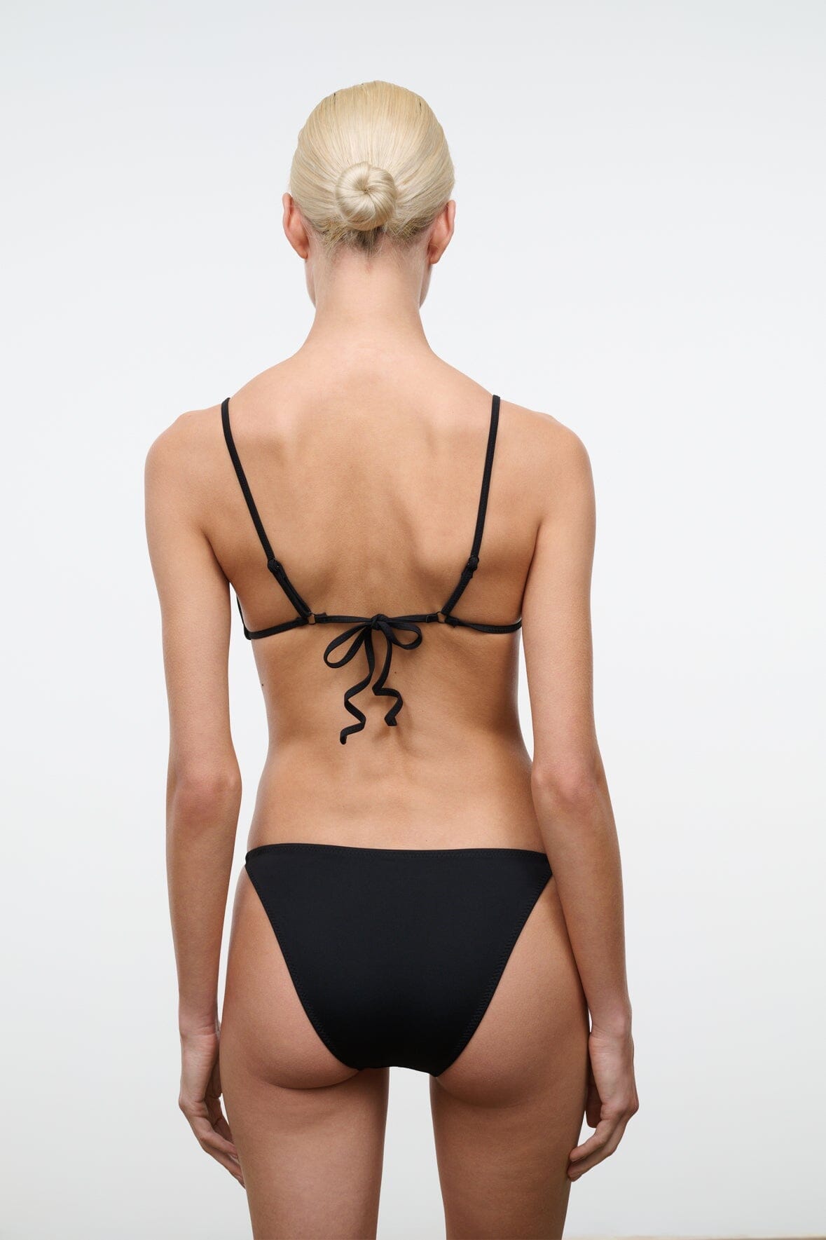 STAUD Swimwear Sisley Side Tie Bikini Bottom Dark Chocolate