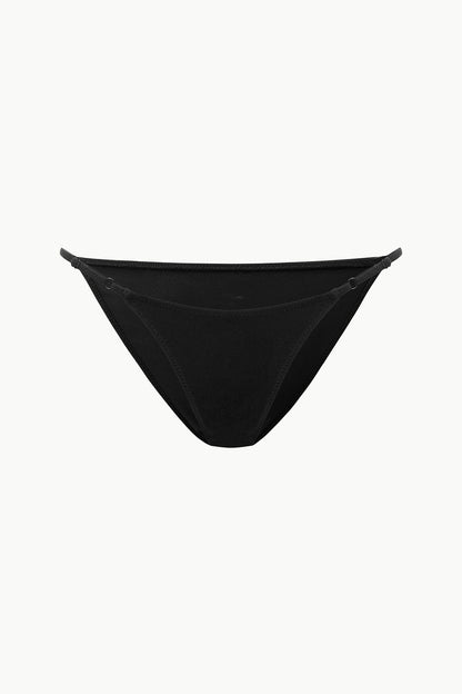 STAUD Swimwear Sisley Side Tie Bikini Bottom Dark Chocolate