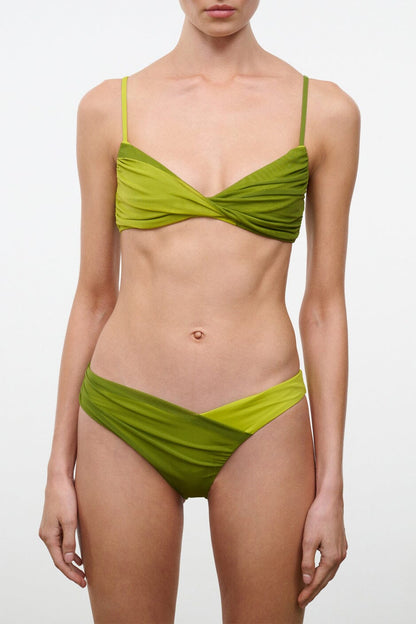 STAUD Swimwear Emsley Bikini Bottom Citron Pesto