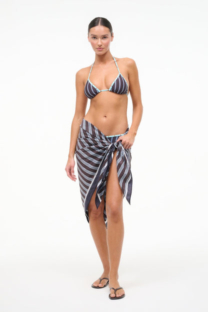 STAUD Swimwear Romee Sarong Redondo Stripe