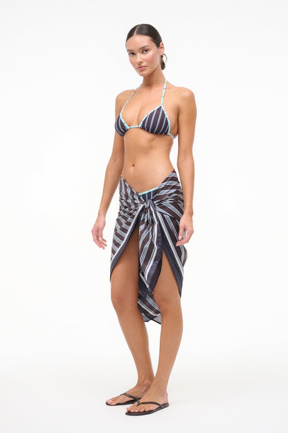 STAUD Swimwear Romee Sarong Redondo Stripe