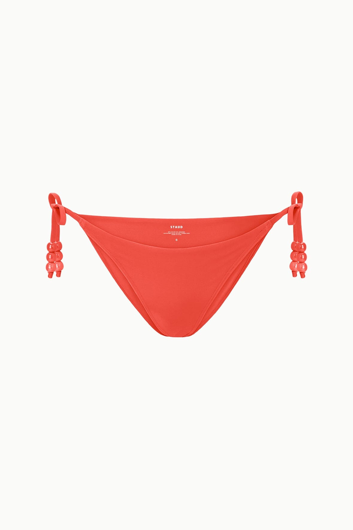 STAUD Swimwear Sisley Side Tie Bikini Bottom Flame