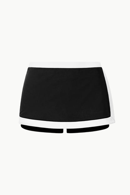 STAUD Swimwear Nell Swim Skirt Black/White 1