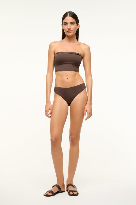 STAUD Swimwear Gemma Bikini Bottom Dark Chocolate