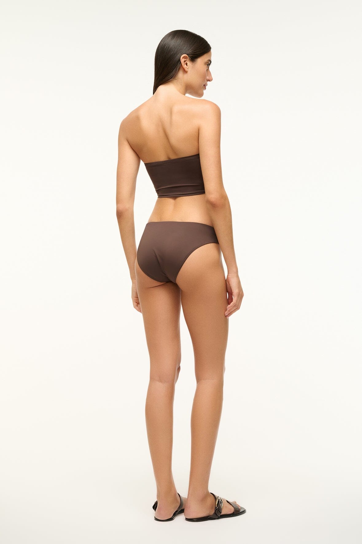 STAUD Swimwear Gemma Bikini Bottom Dark Chocolate