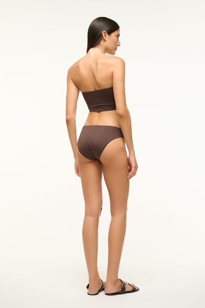 STAUD Swimwear Gemma Bikini Bottom Dark Chocolate