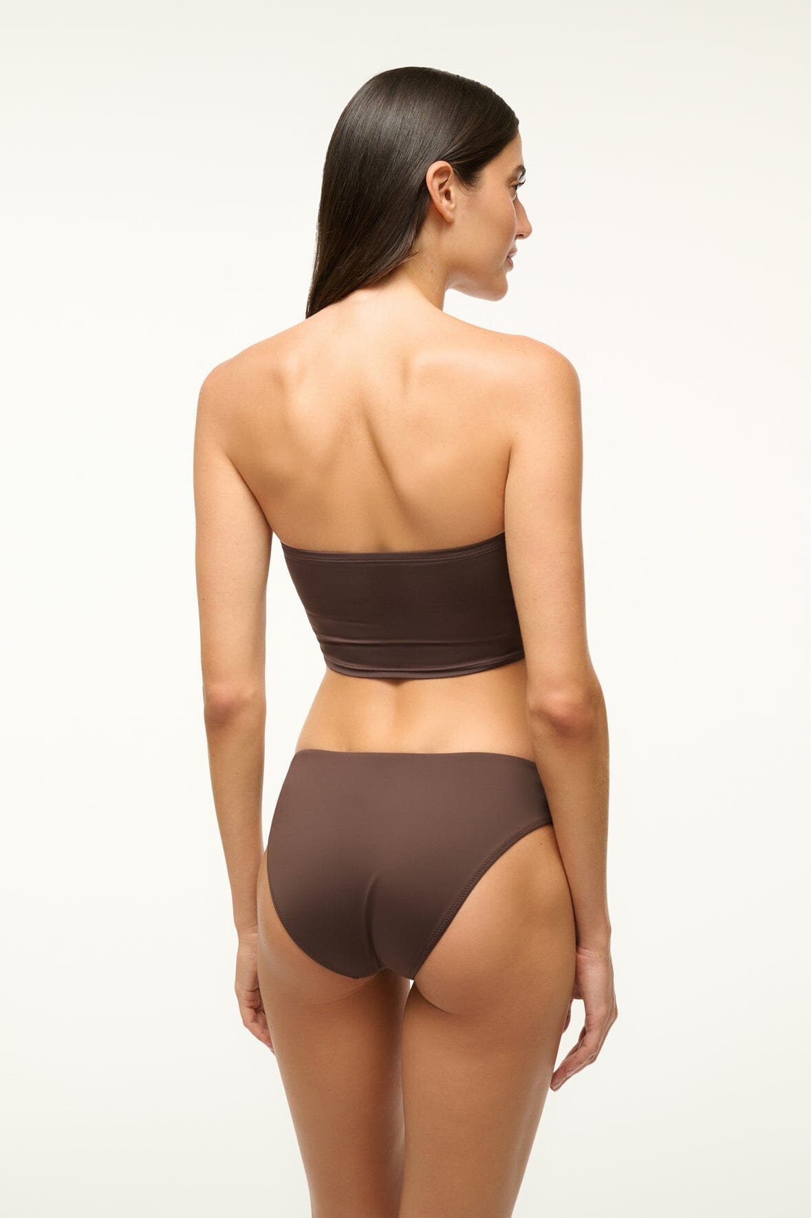 STAUD Swimwear Gemma Bikini Bottom Dark Chocolate
