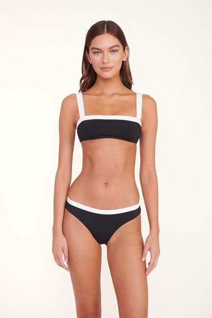 STAUD Swimwear Gemma Bikini Bottom Black White