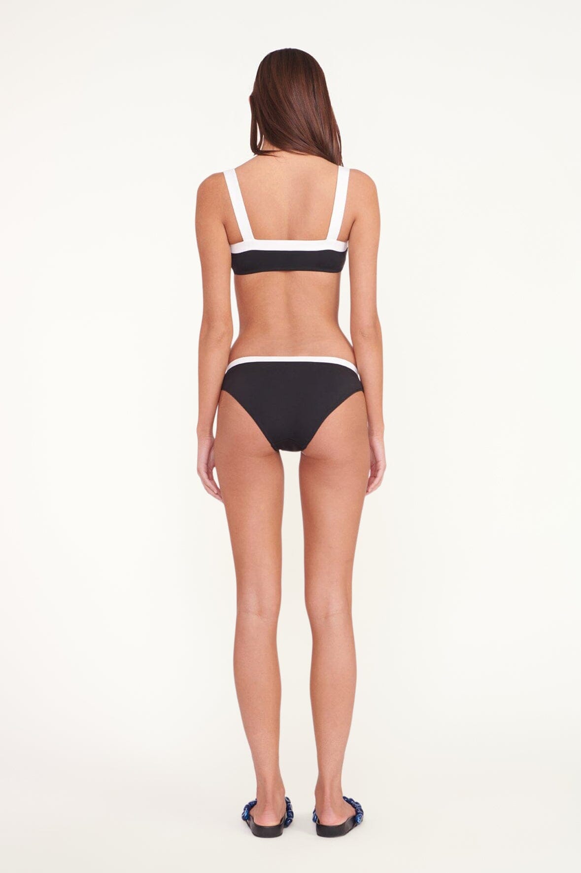 STAUD Swimwear Gemma Bikini Bottom Black White