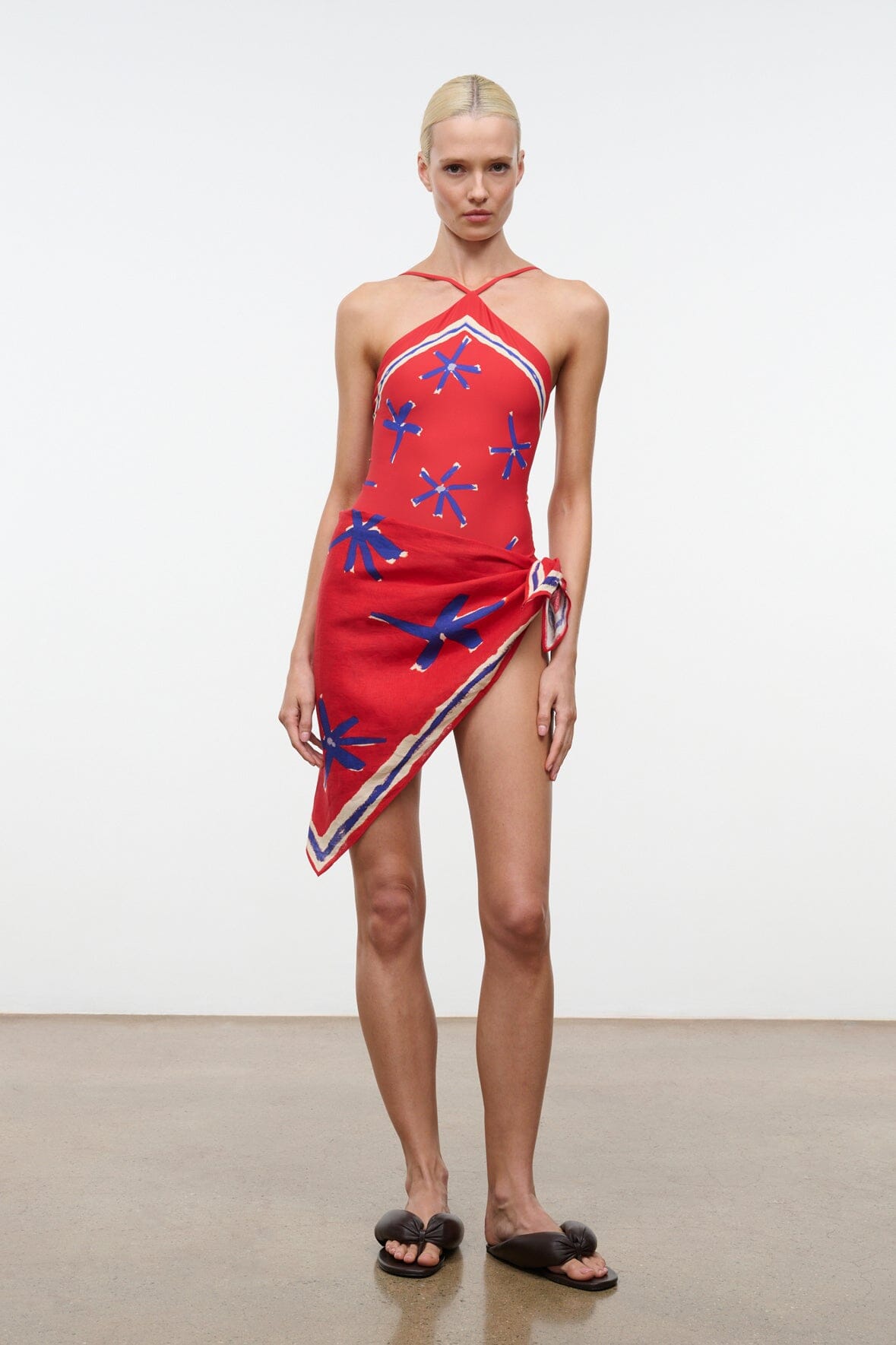 STAUD Swimwear Cadence One Piece Painted Foulard