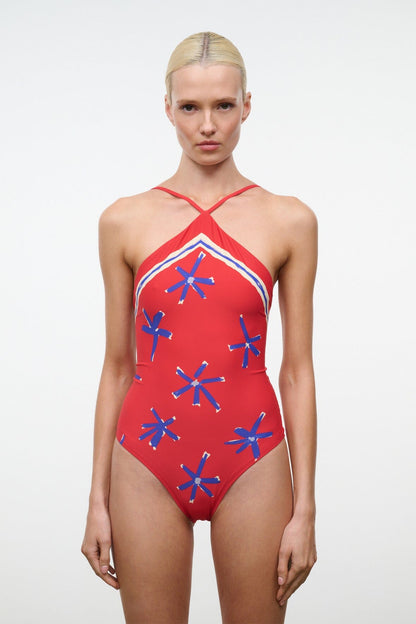 STAUD Swimwear Cadence One Piece Painted Foulard