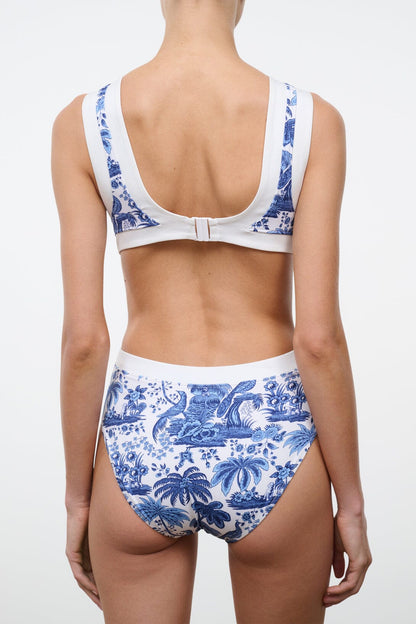 STAUD Swimwear Dolce One Piece Blue Toile
