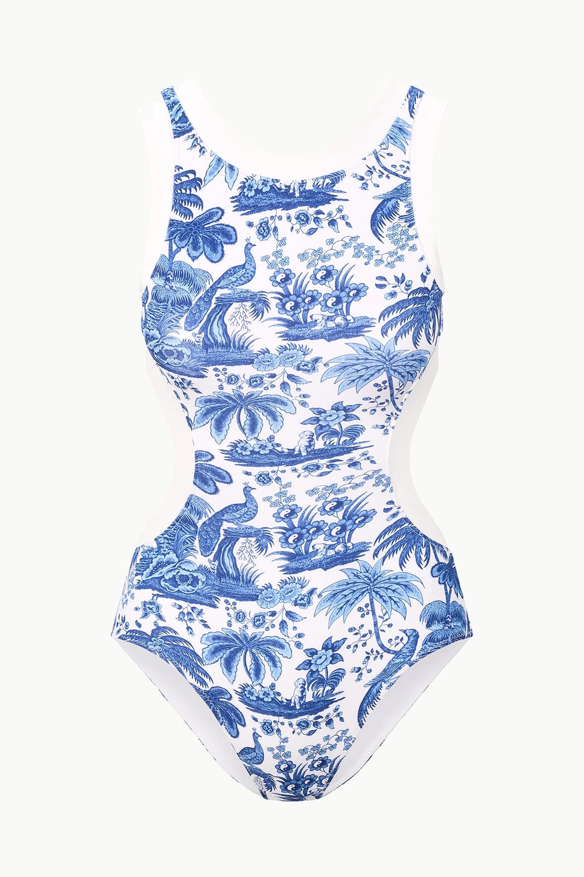 STAUD Swimwear Dolce One Piece Blue Toile