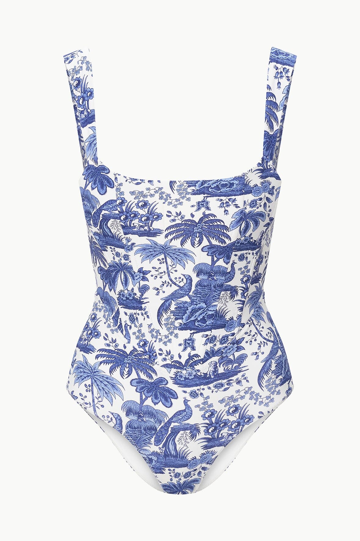 STAUD Swimwear Adelaide One Piece Blue Toile