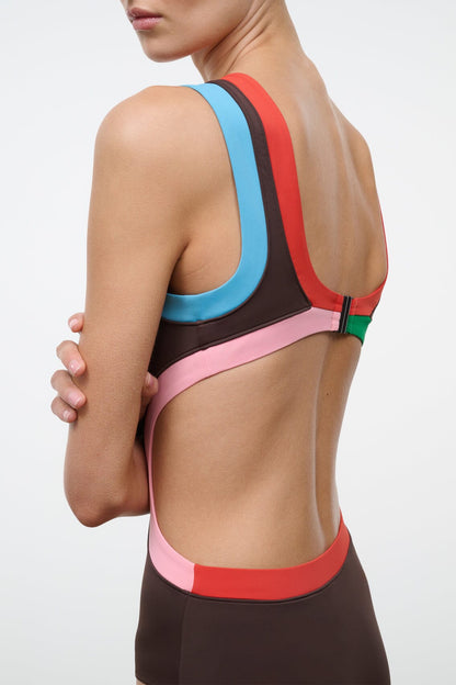 STAUD Swimwear Dolce One Piece Dark Chocolate Multi