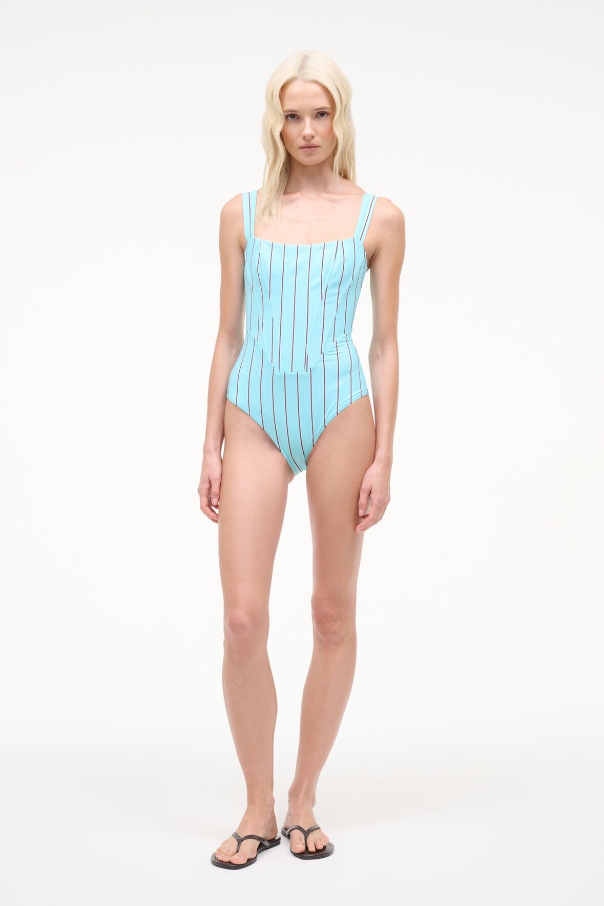 STAUD Swimwear|Sale Adelaide One Piece Blue Toile