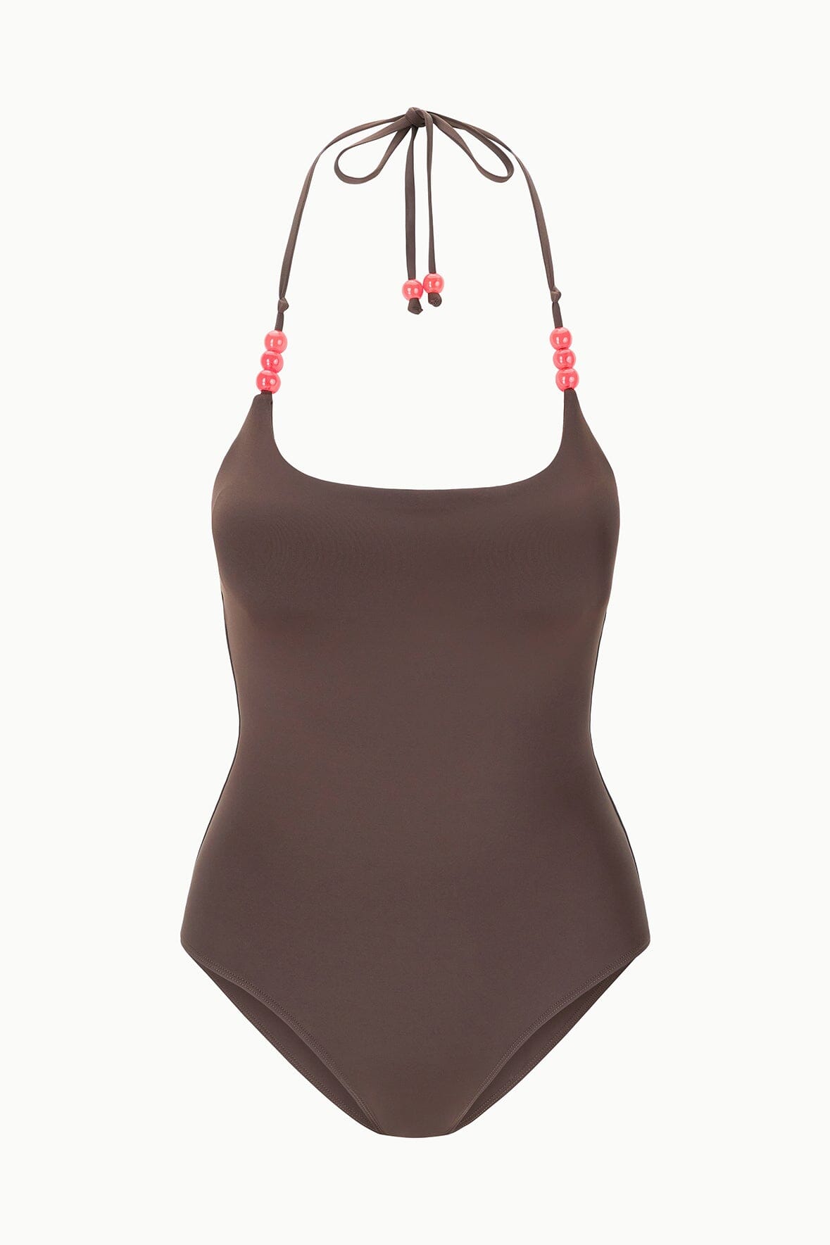 STAUD Swimwear Laird One Piece Dark Chocolate Flame