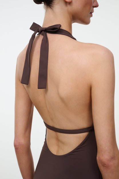 STAUD Swimwear La Jolla One Piece Dark Chocolate