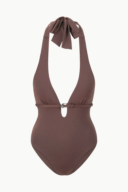 STAUD Swimwear La Jolla One Piece Dark Chocolate