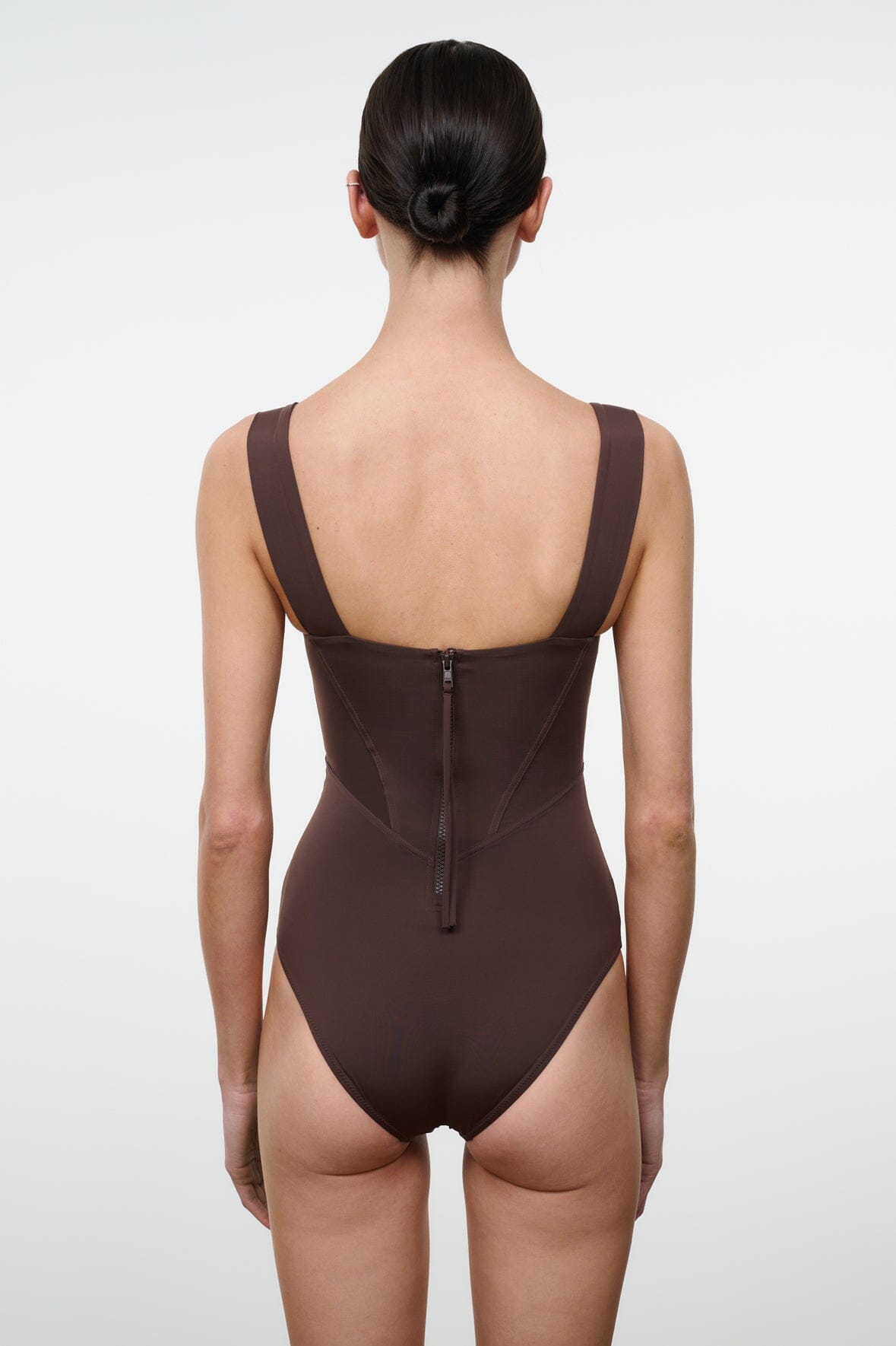 STAUD Swimwear Adelaide One Piece Dark Chocolate