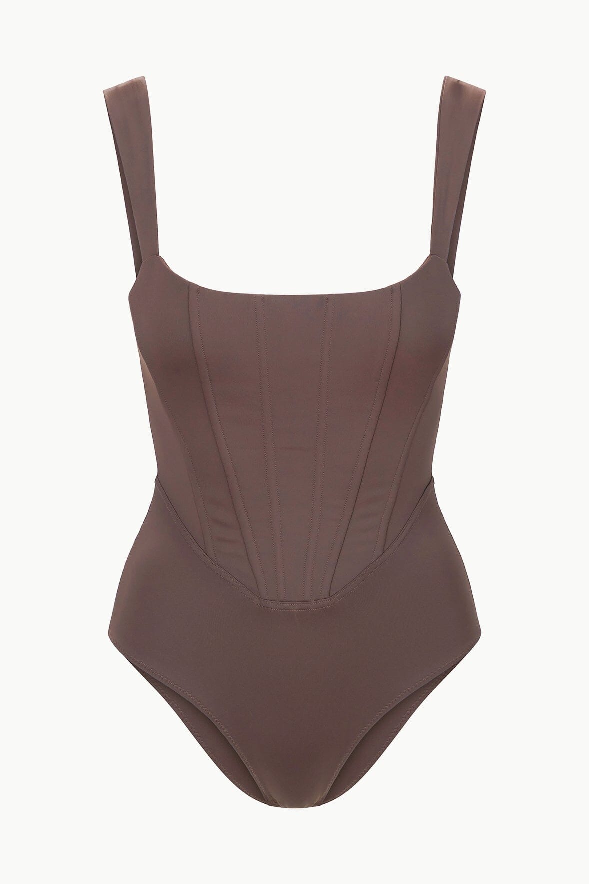 STAUD Swimwear Adelaide One Piece Dark Chocolate