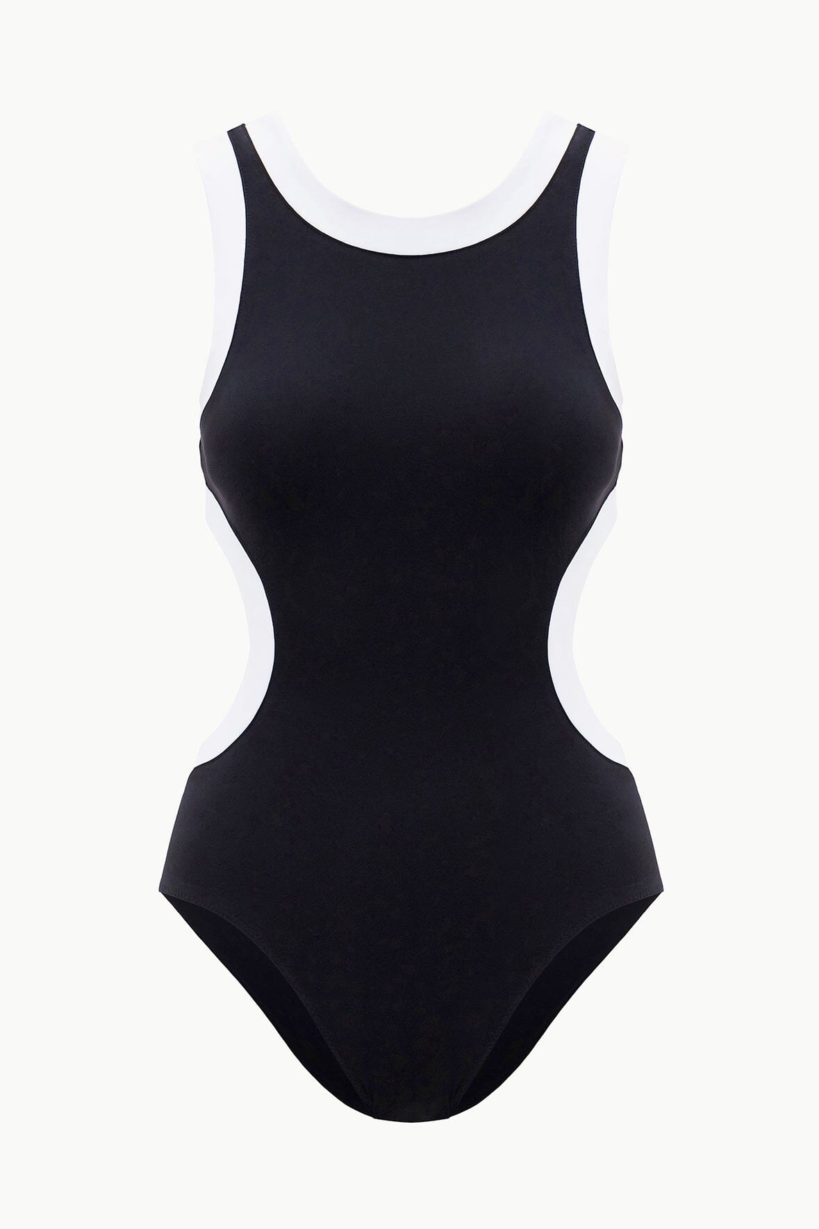 STAUD Swimwear Dolce One Piece Black White 2