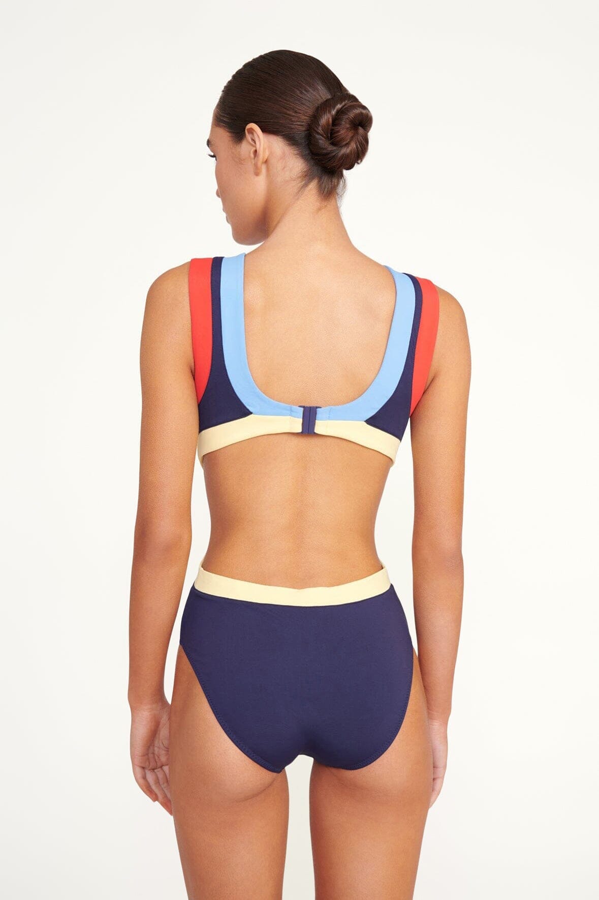 STAUD Swimwear Dolce One Piece Navy Colorblock 1