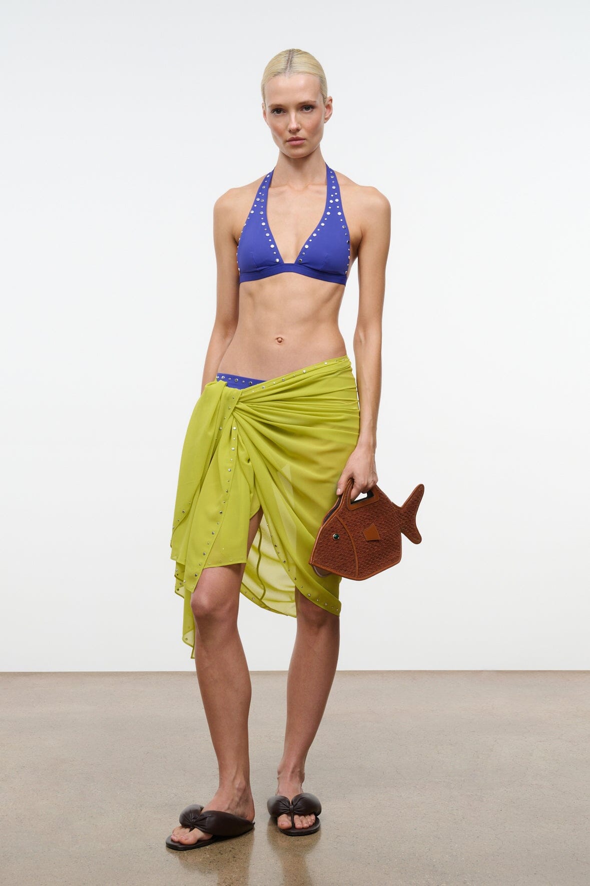 STAUD Swimwear Inlet Sarong Citron Studs
