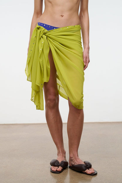 STAUD Swimwear Inlet Sarong Citron Studs