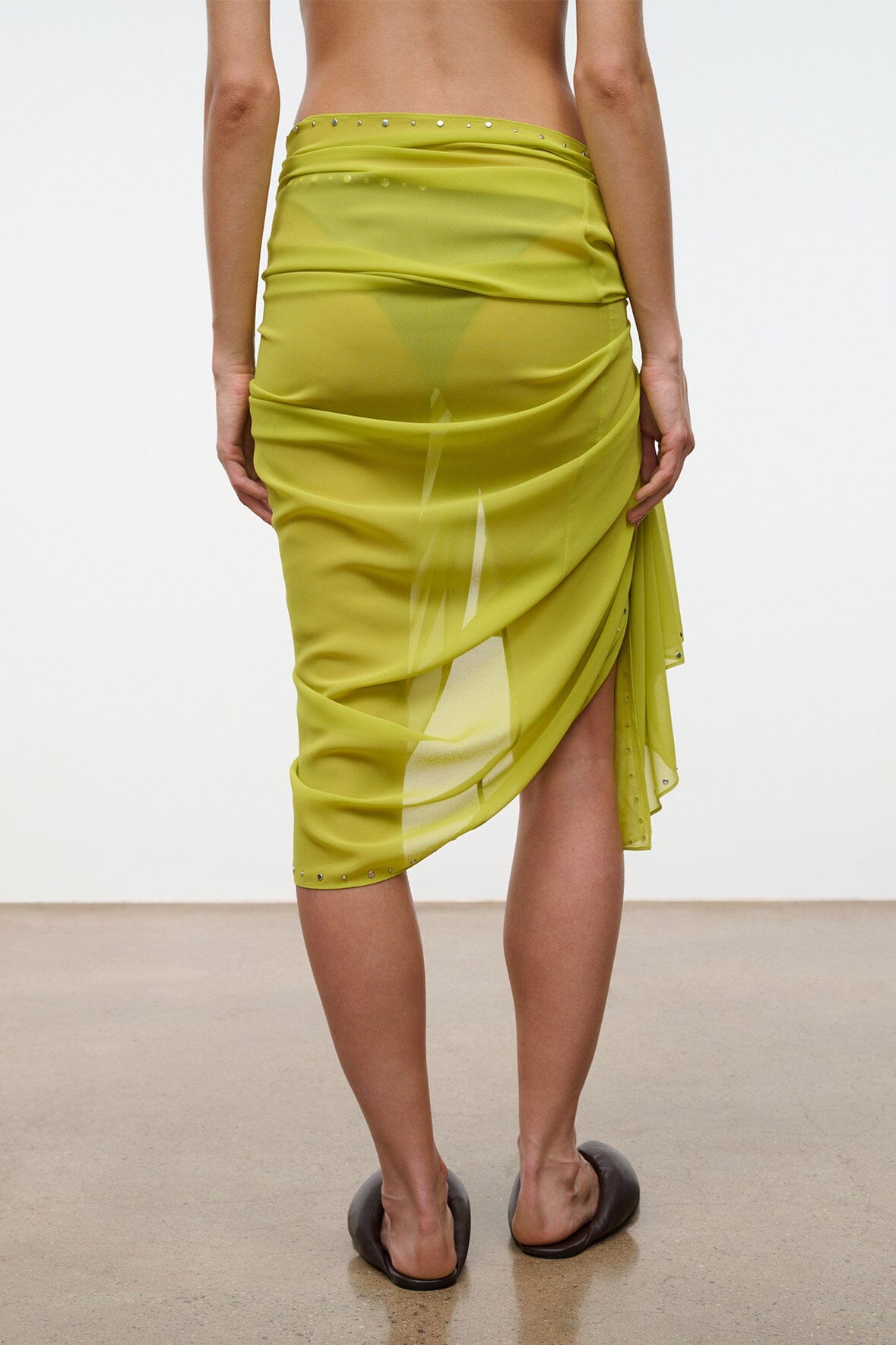 STAUD Swimwear Inlet Sarong Citron Studs