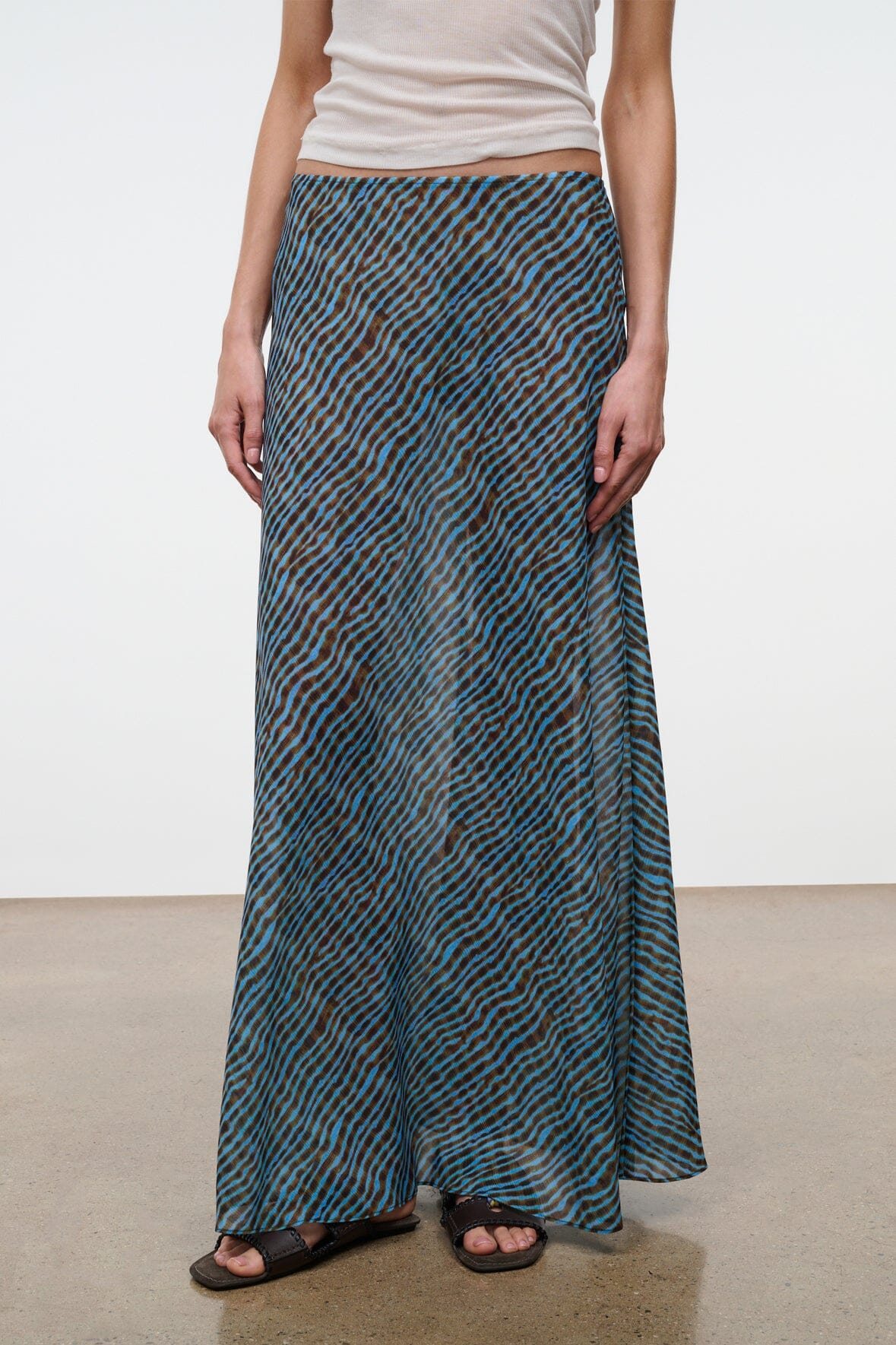 STAUD Swimwear Velma Skirt Tidal Shell