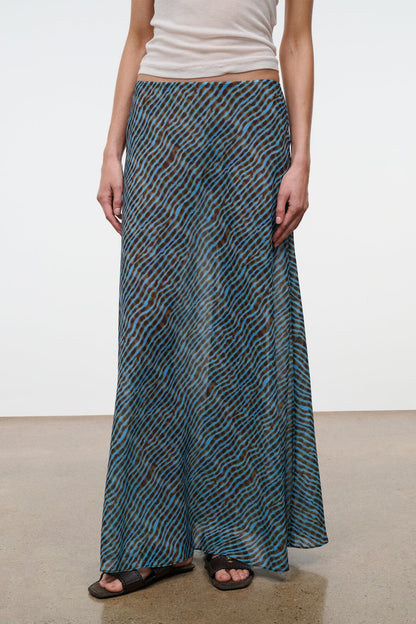 STAUD Swimwear Velma Skirt Tidal Shell