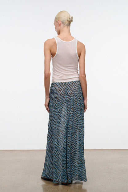 STAUD Swimwear Velma Skirt Tidal Shell