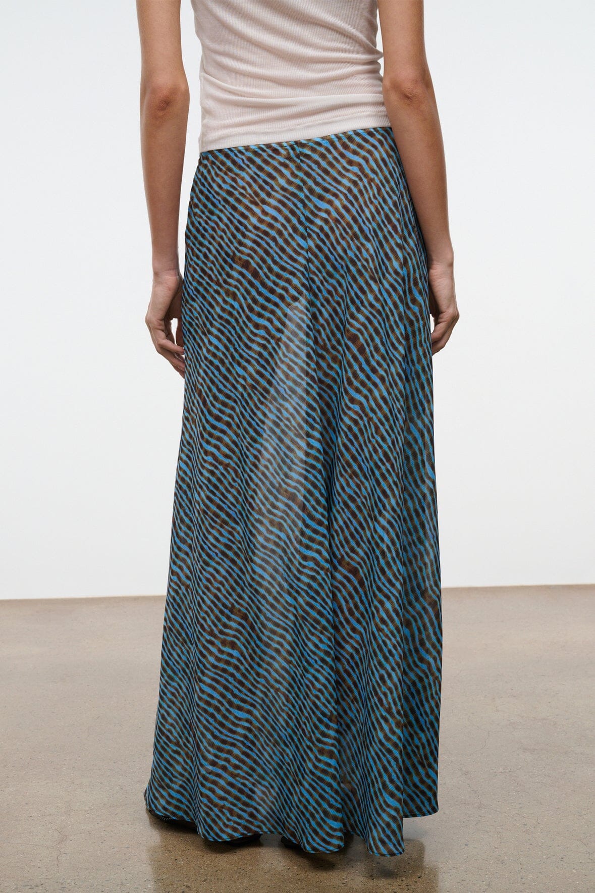 STAUD Swimwear Velma Skirt Tidal Shell