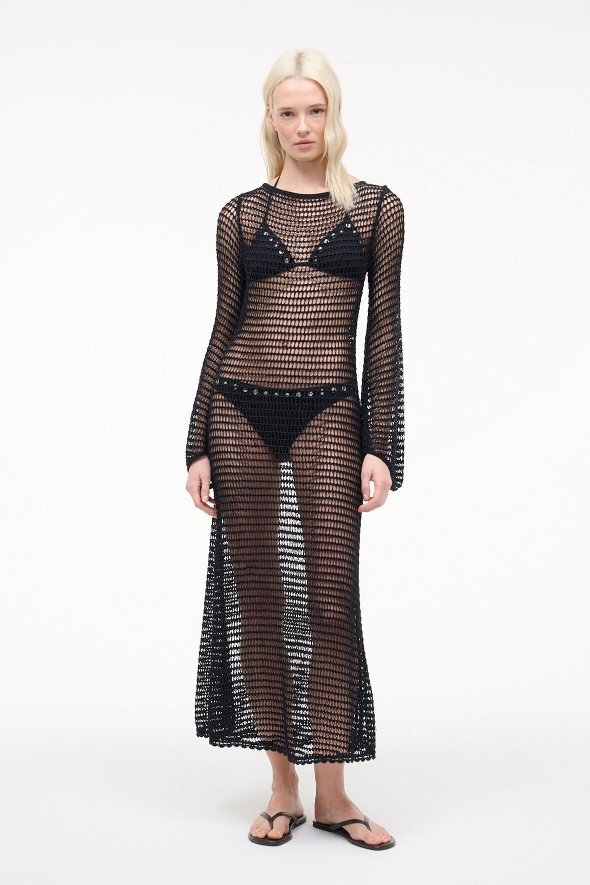 STAUD Swimwear Lorena Dress Black