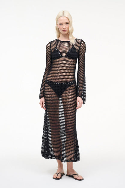 STAUD Swimwear Lorena Dress Black