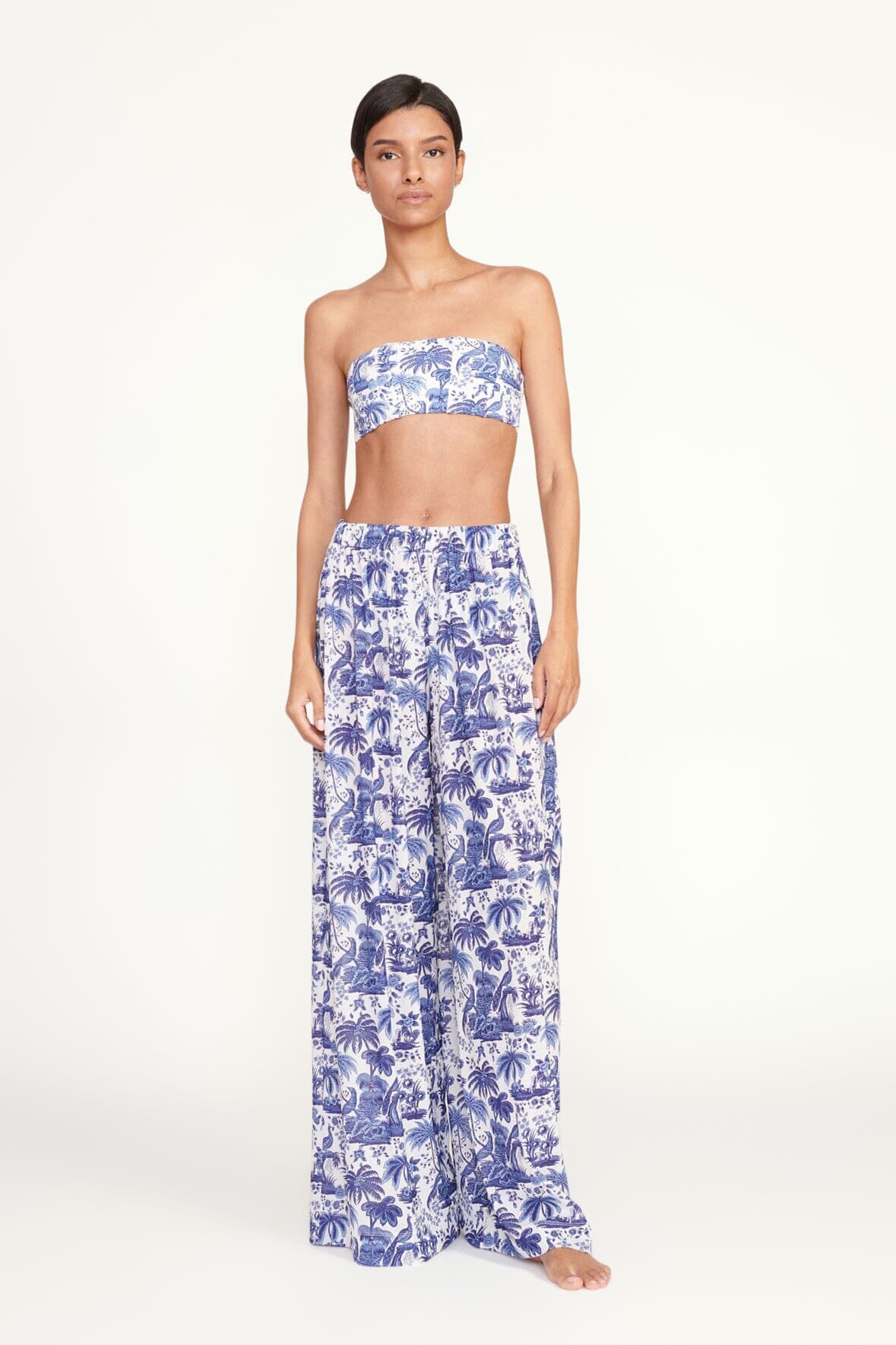 STAUD Swimwear Marza Pant Blue Toile