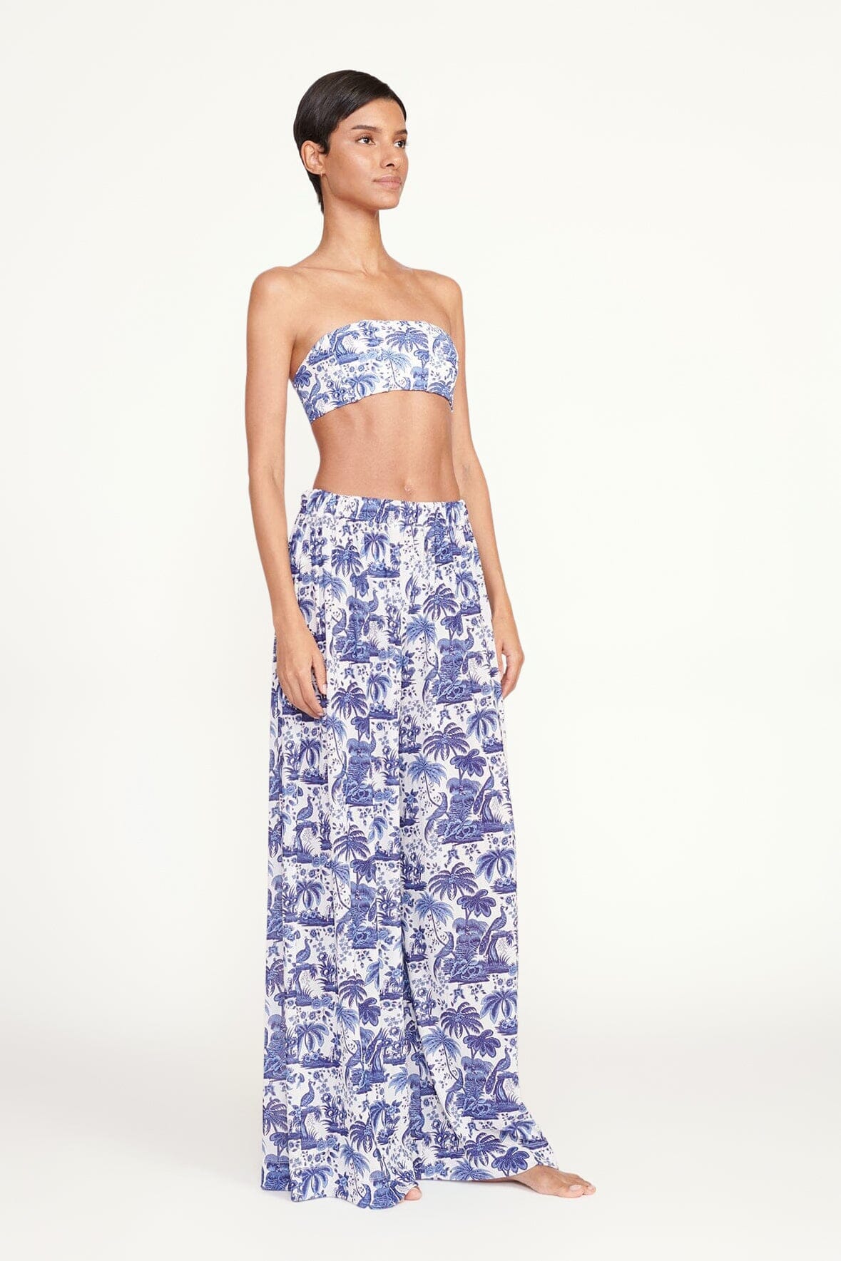 STAUD Swimwear Marza Pant Blue Toile