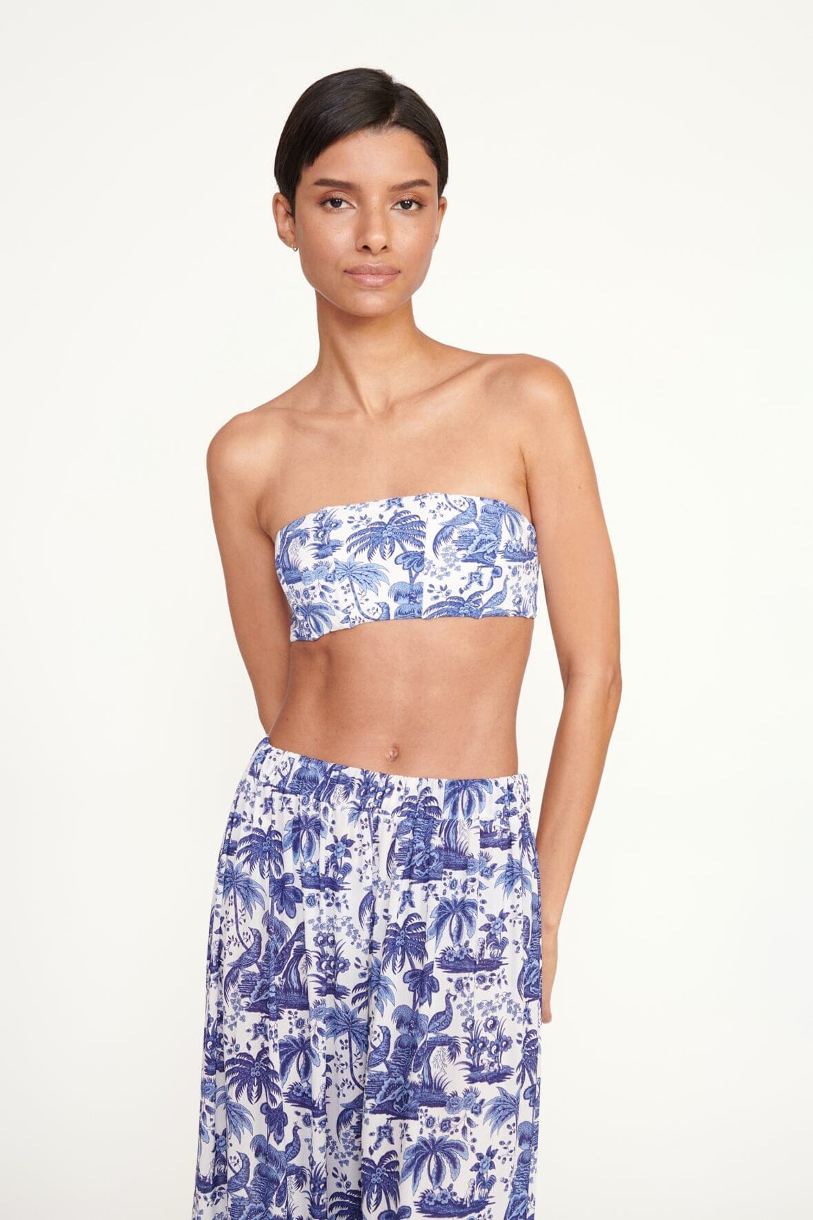 STAUD Swimwear Marza Pant Blue Toile