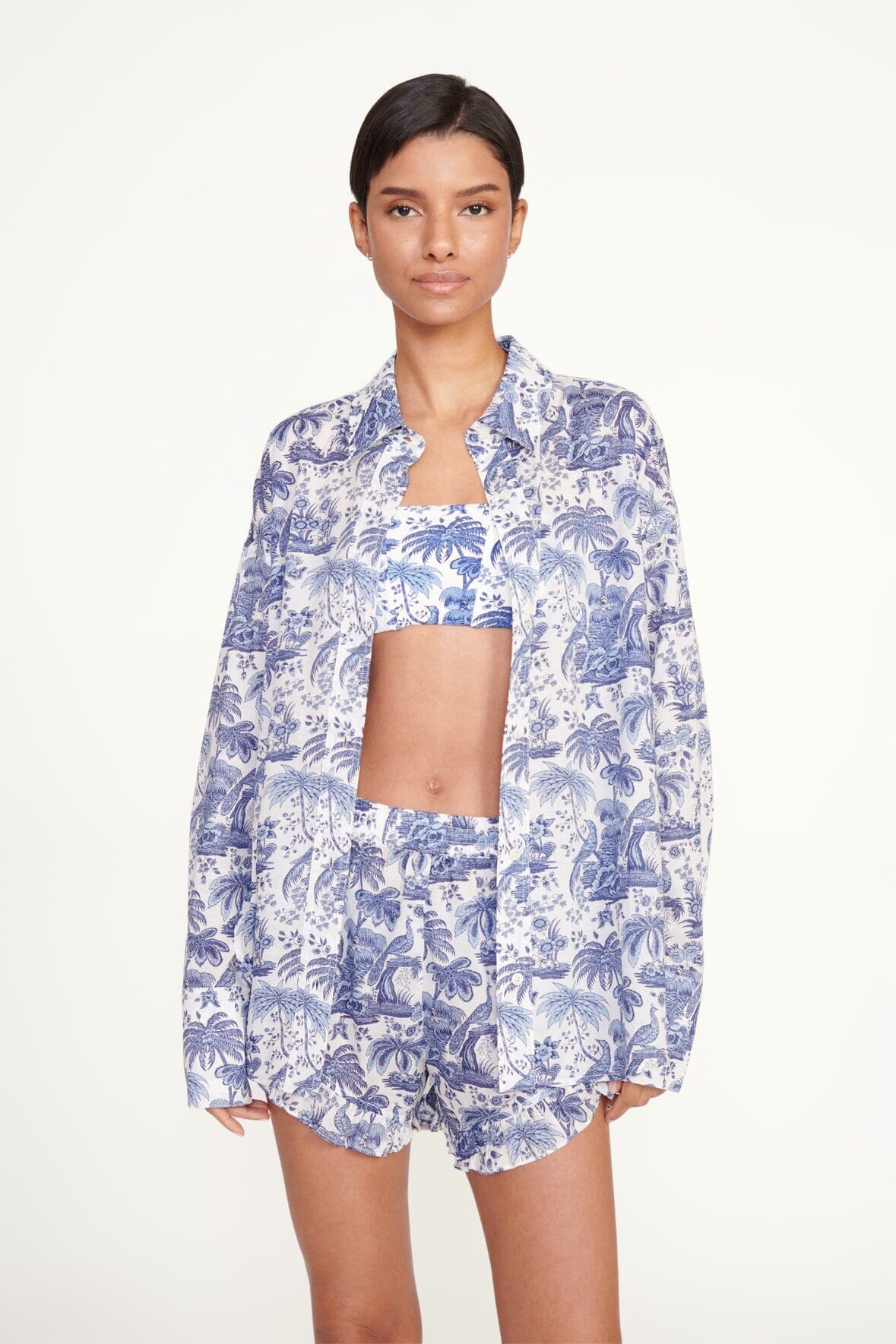 STAUD Swimwear Boyana Short Blue Toile