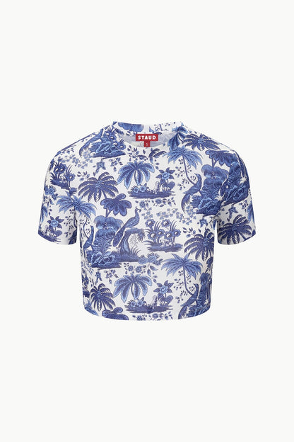 STAUD Swimwear Fernanda Top Blue Toile