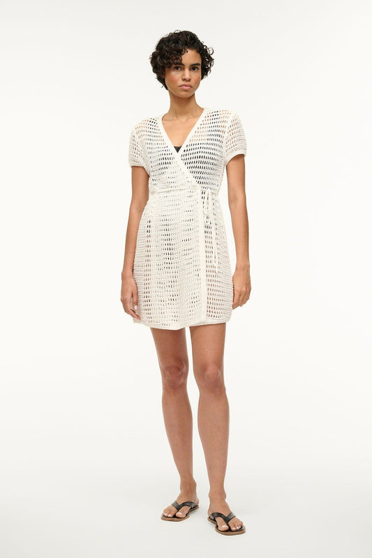 STAUD Swimwear Spritz Dress Ivory