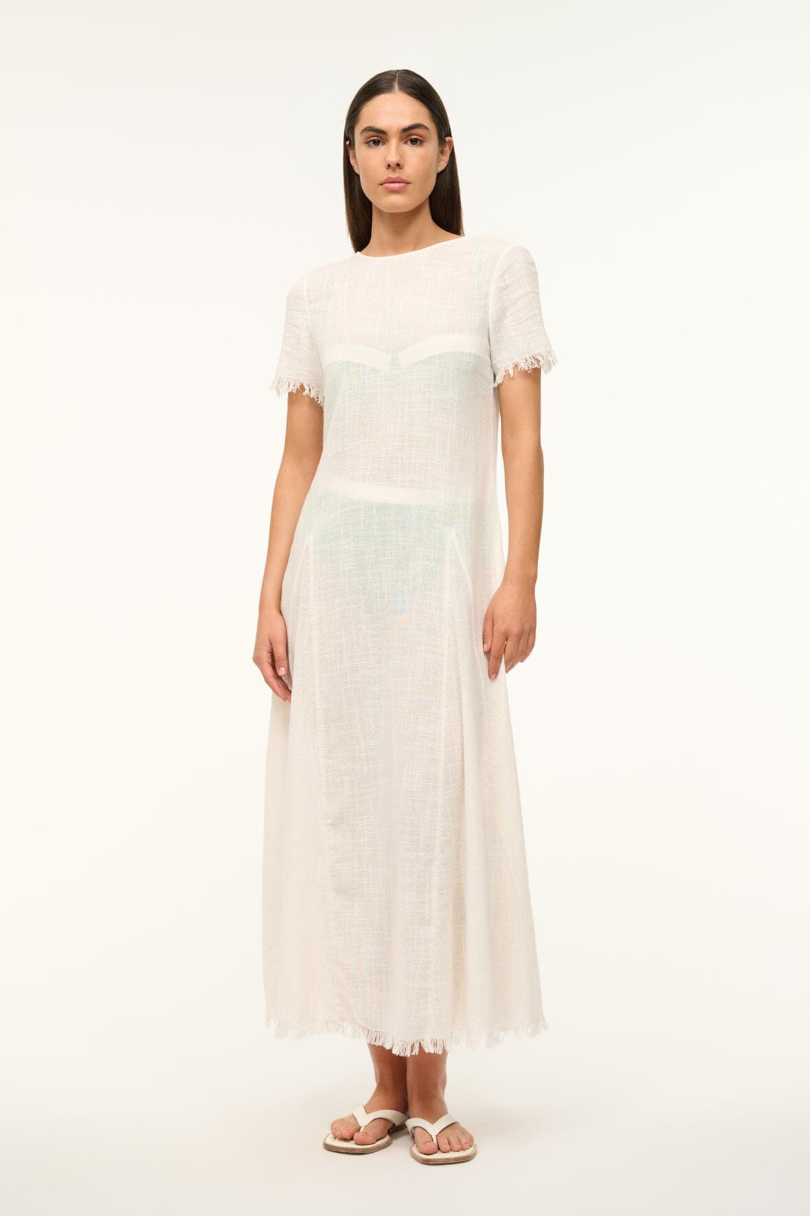 STAUD Swimwear Le Havre Dress Buttercream
