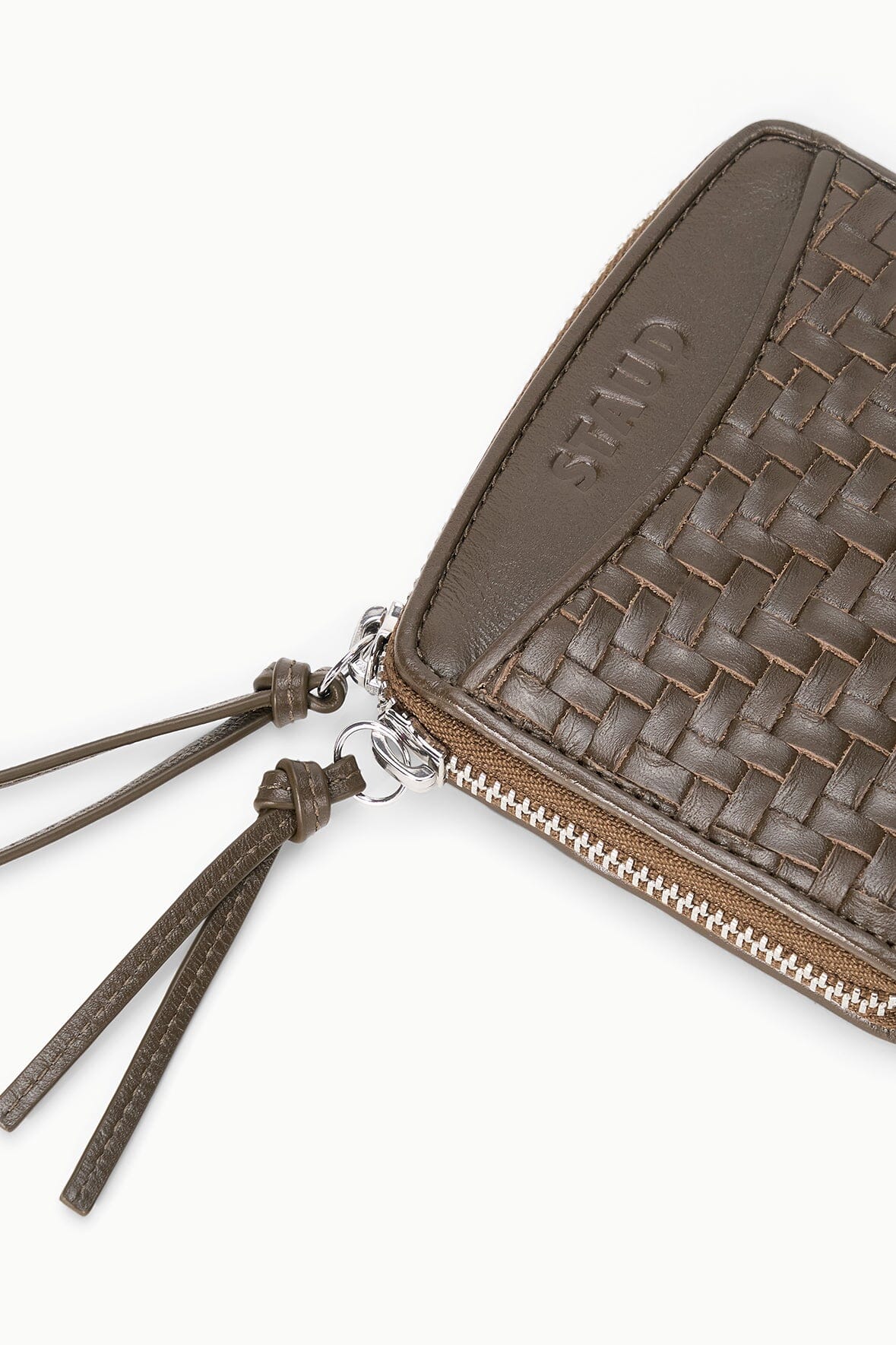 STAUD Accessories Mae Hand-Woven Wallet Truffle