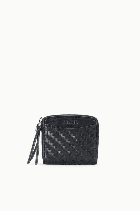 STAUD Accessories Mae Hand-Woven Wallet Black Woven