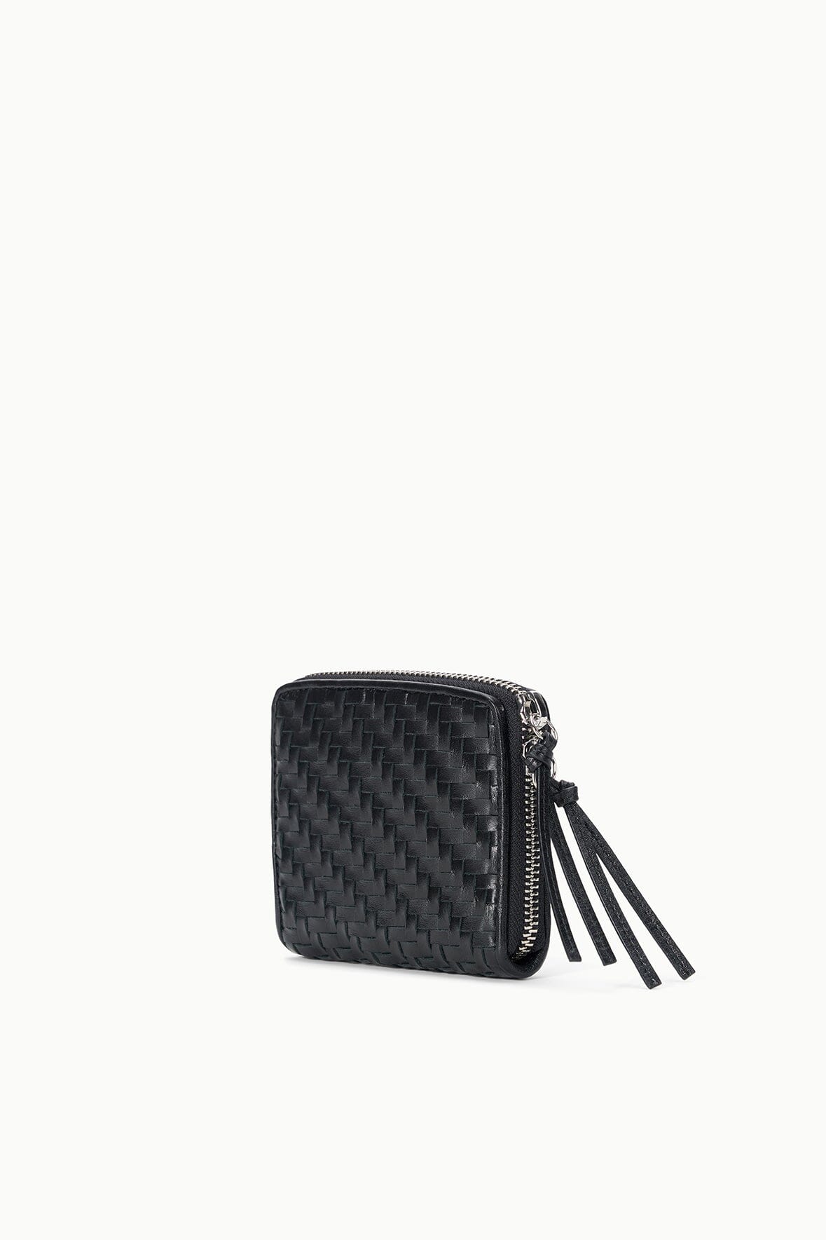 STAUD Accessories Mae Hand-Woven Wallet Black Woven