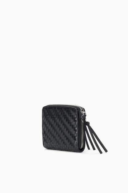 STAUD Accessories Mae Hand-Woven Wallet Black Woven